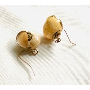 Gold Embellished | Mother Of Pearl Shell Earrings